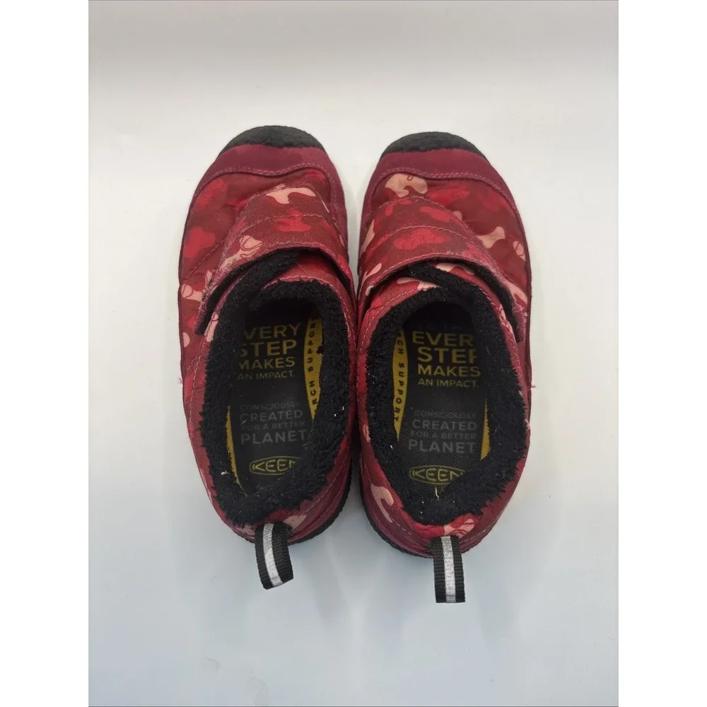 Keen Howser Low Wrap Slip On Shoes Girls Sz 13 Jam Rhubarb Pink Red Hook & Loop